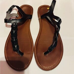 American Eagle Outfitters Black Braided Sandals